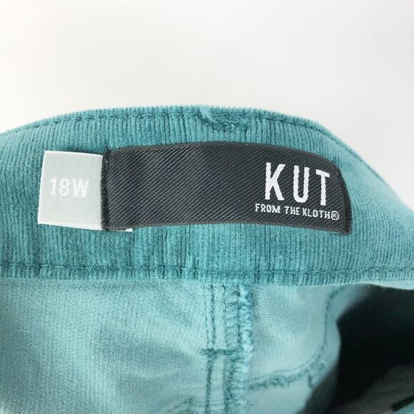 KUT FROM THE KLOTH Diana Skinny Corduroys 18W Spruce Green High Rise Stretch NWT - Picture 6 of 8